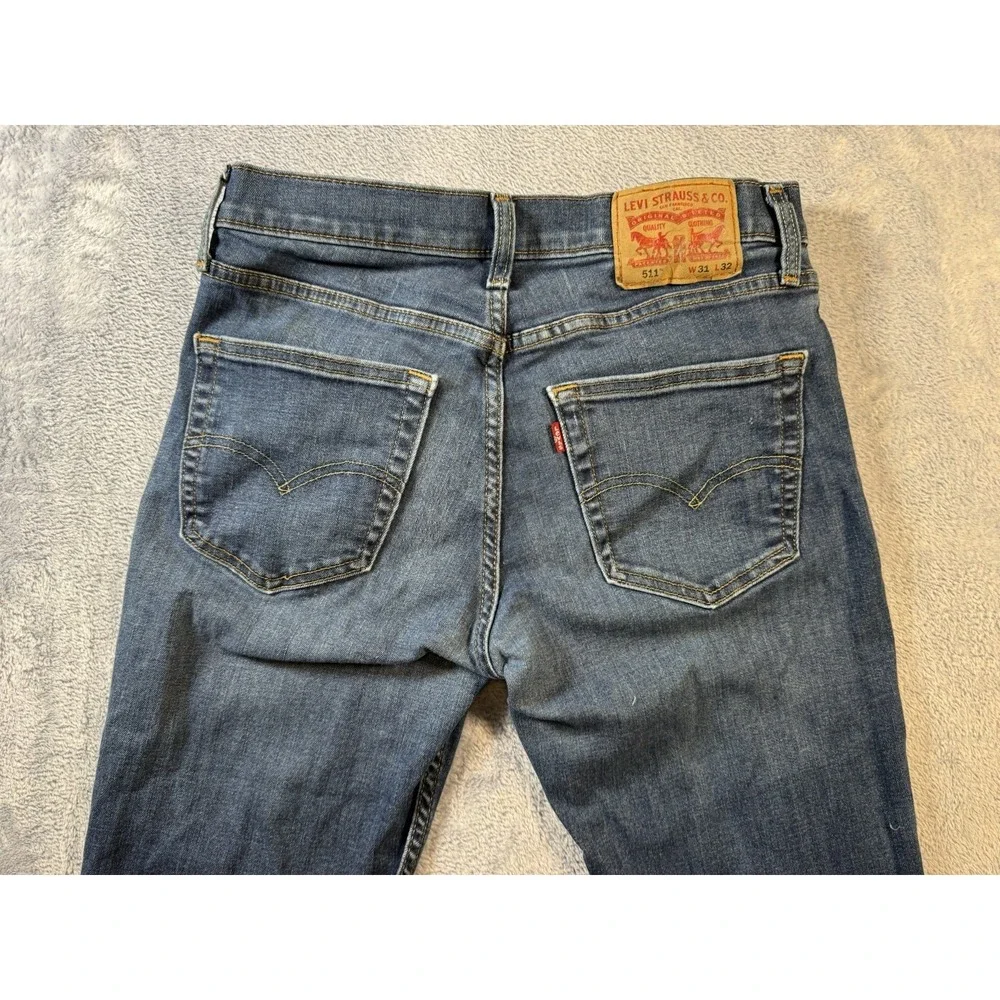Levis 511 Slim Fit Jeans Mens 31x32 Dark Wash Blue Stretch Denim 31x30 #3141